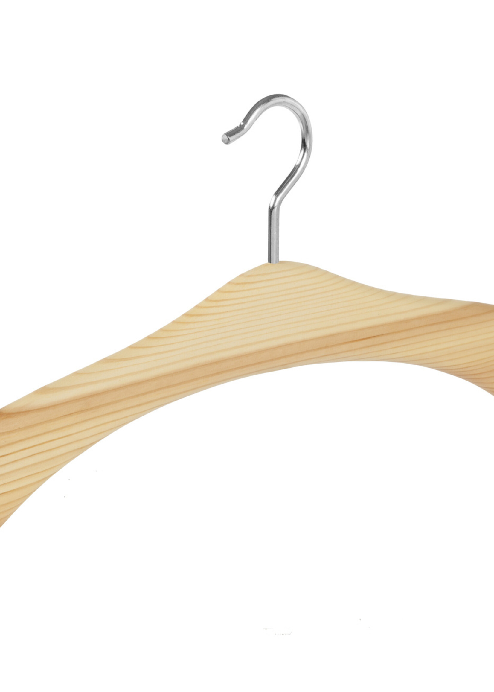 Garderobehanger - Jassenhanger - 506K-58 - 24 Stuks - Bruin - Naturel Gelakt - Grenenhout - Chromehaak - 45 cm - Kledinghanger - Kleerhanger