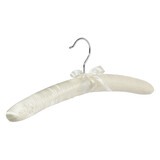 Kledinghanger - Satijnhanger - Volwassenen - 5101 - 10 Stuks - Blousehanger - Shirthanger - Satijn - Ivoor - Creme - Chromehaak - 38 cm - Kleerhanger
