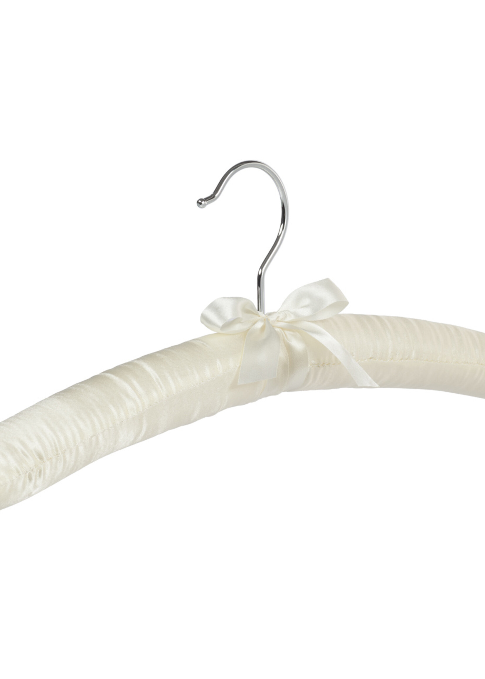 Kledinghanger - Satijnhanger - Volwassenen - 5101 - 30 Stuks - Blousehanger - Shirthanger - Satijn - Ivoor - Creme - Chromehaak - 38 cm - Kleerhanger