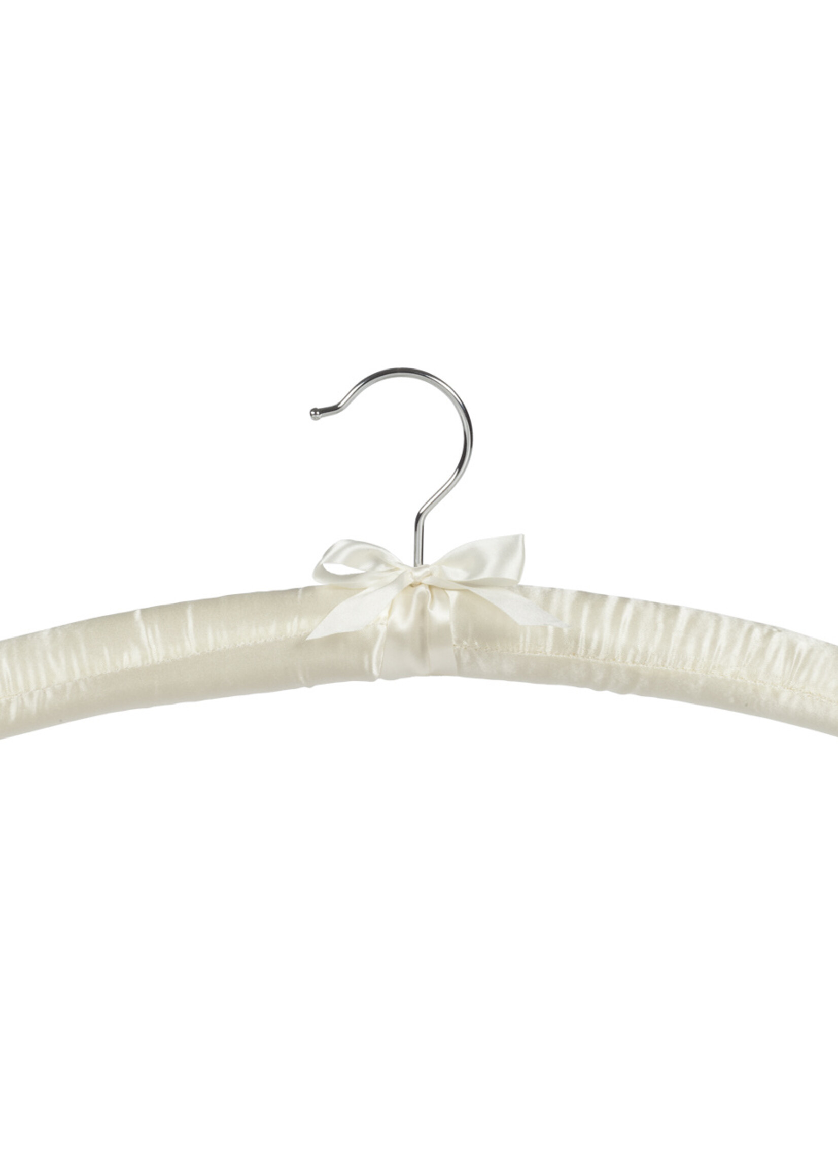 Kledinghanger - Satijnhanger - Volwassenen - 5101 - 30 Stuks - Blousehanger - Shirthanger - Satijn - Ivoor - Creme - Chromehaak - 38 cm - Kleerhanger