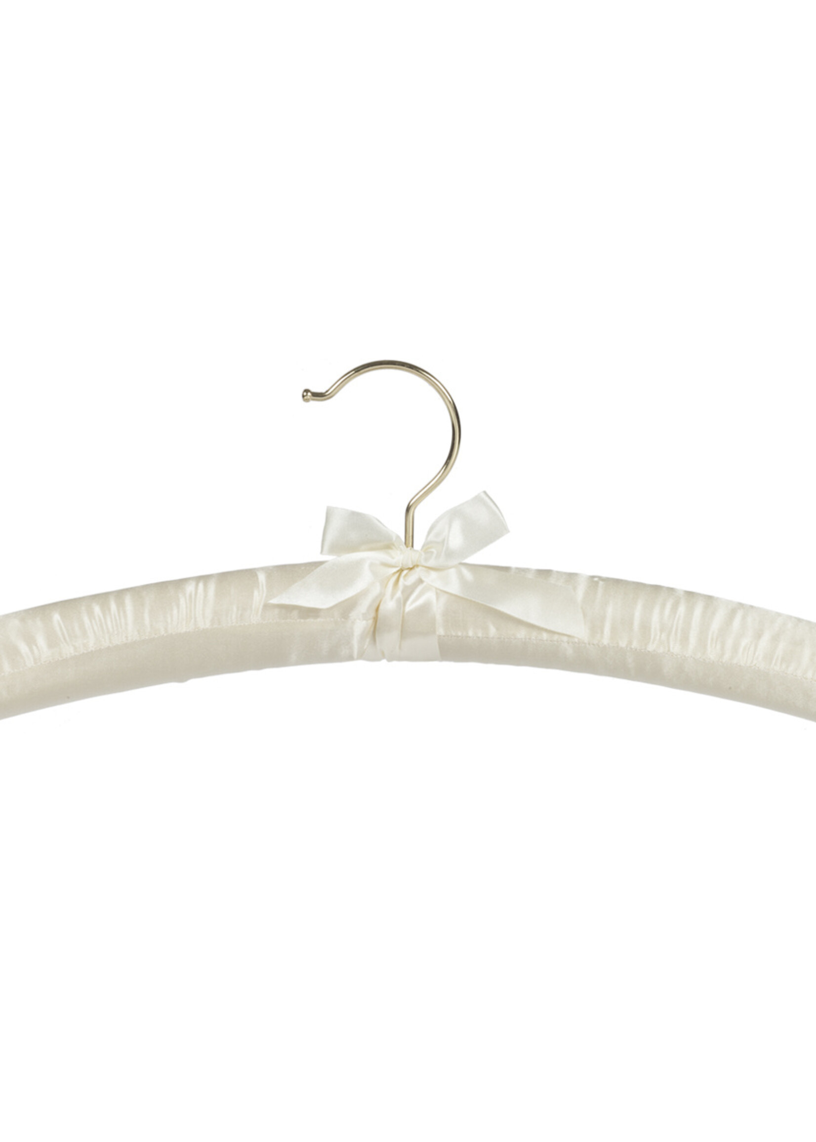 Kledinghanger - Satijnhanger - Volwassenen - 5102 - 30 Stuks - Blousehanger - Shirthanger - Satijn - Ivoor - Creme - Messinghaak - 38 cm - Kleerhanger