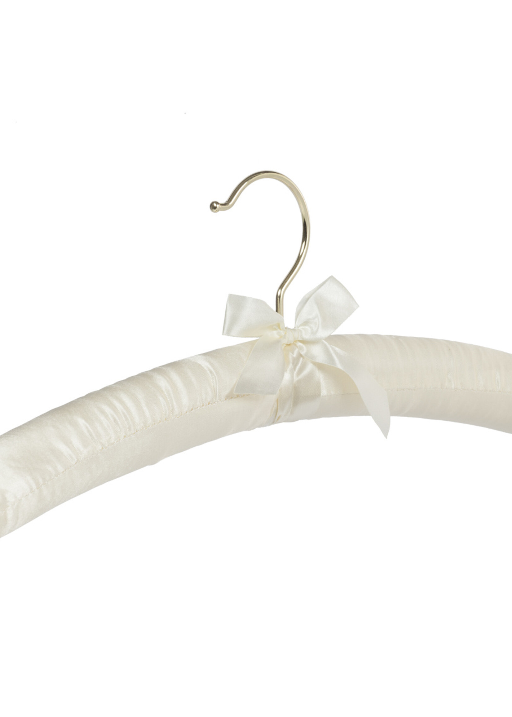 Kledinghanger - Satijnhanger - Volwassenen - 5102 - 50 Stuks - Blousehanger - Shirthanger - Satijn - Ivoor - Creme - Messinghaak - 38 cm - Kleerhanger