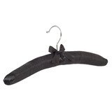 Kledinghanger - Satijnhanger - Volwassenen - 5103 - 30 Stuks - Blousehanger - Shirthanger - Satijn - Zwart - Chromehaak - 38 cm - Kleerhanger