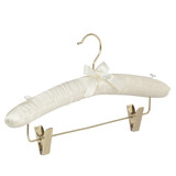 Knijperhanger - Satijnhanger - Volwassenen - 5105 - 20 Stuks - Ivoor - Creme - Verschuifbare Anti-slip knijpers - Messinghaak - 38 cm - Rokhanger - Broekhanger - Pantalonhanger