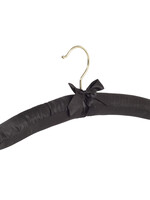 Kledinghanger - Satijnhanger - Volwassenen - 5106 - 10 Stuks - Blousehanger - Shirthanger - Satijn - Zwart - Messinghaak - 38 cm - Kleerhanger
