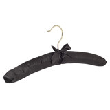 Kledinghanger - Satijnhanger - Volwassenen - 5106 - 20 Stuks - Blousehanger - Shirthanger - Satijn - Zwart - Messinghaak - 38 cm - Kleerhanger