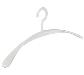 Garderobehanger - Jassenhanger - Volwassenen - 6340 - 24 Stuks - Wing - Kunststof - Wit - Schouderverbreding 4,2 cm - 45 cm - Kledinghanger - Kleerhanger