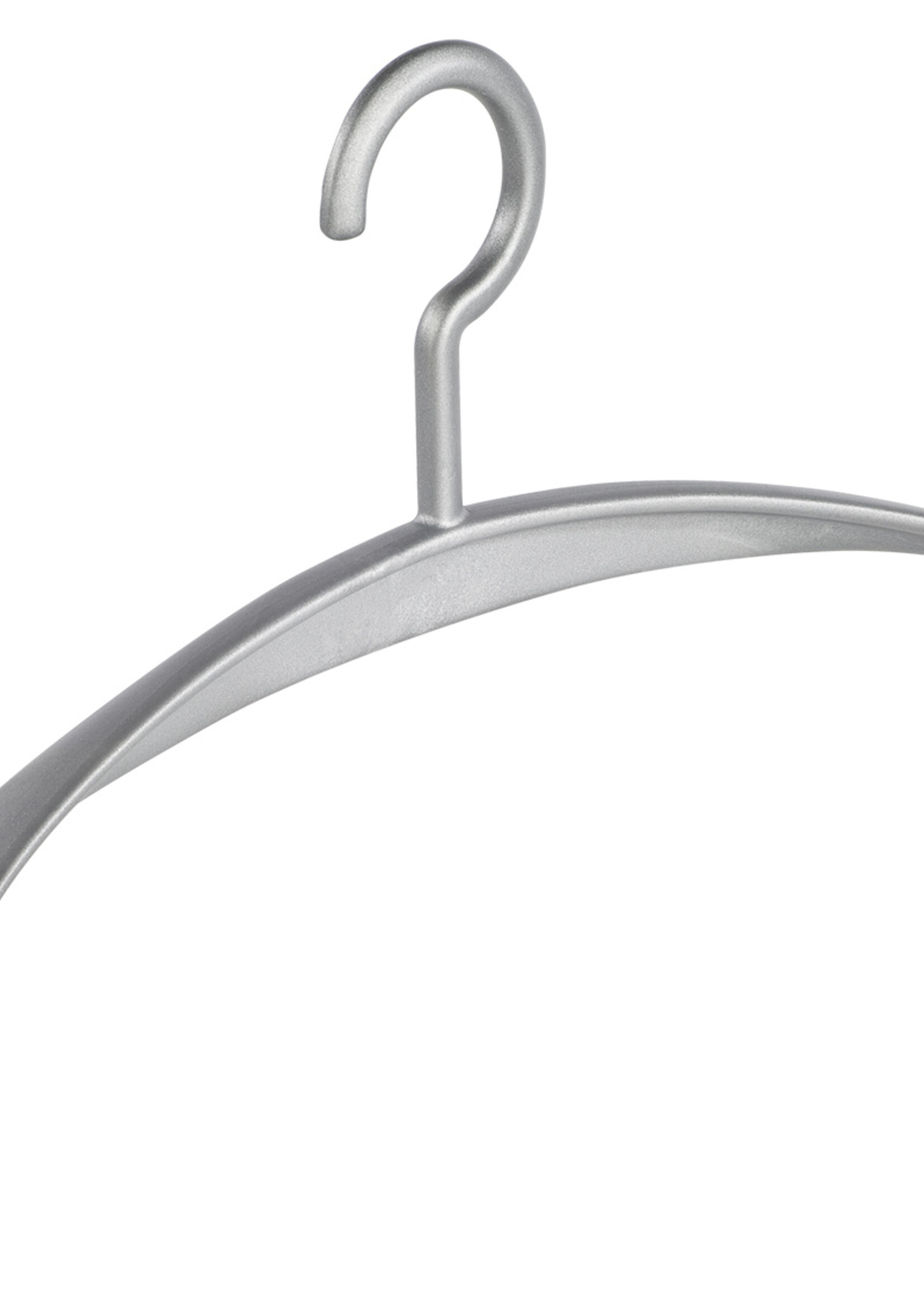 Garderobehanger - Jassenhanger - Volwassenen - 6340 - 6 Stuks - Wing - Kunststof - Zilver - Schouderverbreding 4,2 cm - 45 cm - Kledinghanger - Kleerhanger