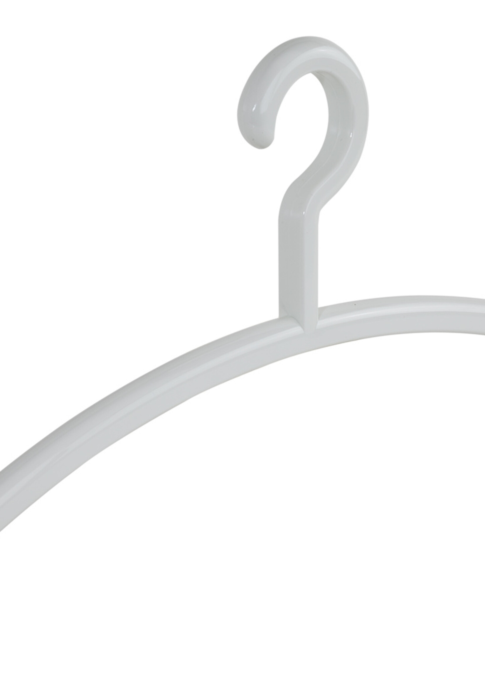 Garderobehanger - Jassenhanger - Volwassenen - 6350 - 6 Stuks - Elegance - Kunststof - Wit - 45 cm - Kledinghanger - Kleerhanger