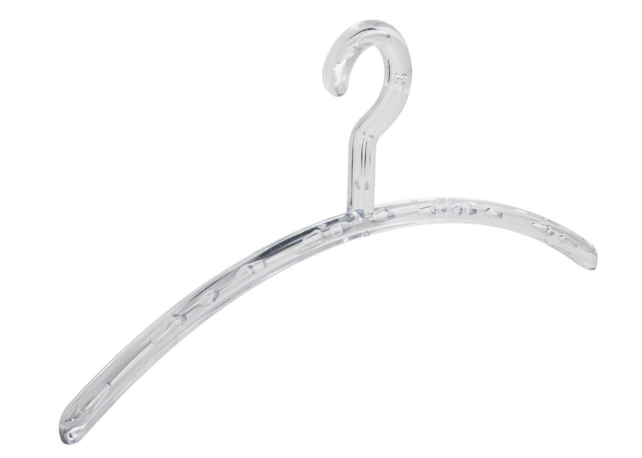 Garderobehanger - Jassenhanger - Volwassenen - 6350 - 20 Stuks - Elegance - Kunststof - Transparant - 45 cm - Kledinghanger - Kleerhanger