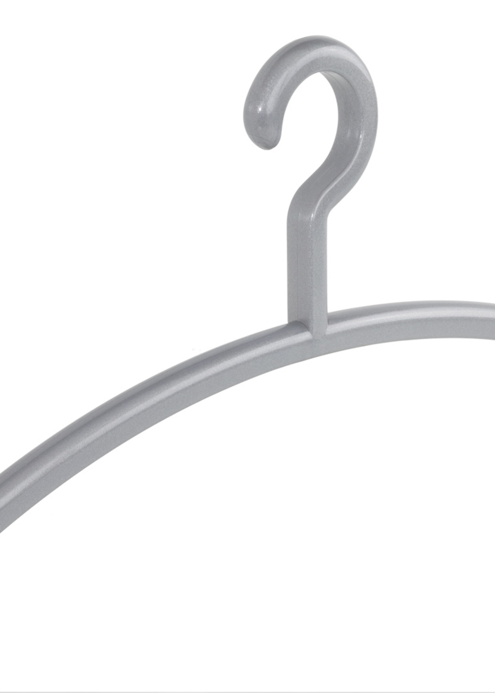 Garderobehanger - Jassenhanger - Volwassenen - 6350 - 20 Stuks - Elegance - Kunststof - Zilver - 45 cm - Kledinghanger - Kleerhanger