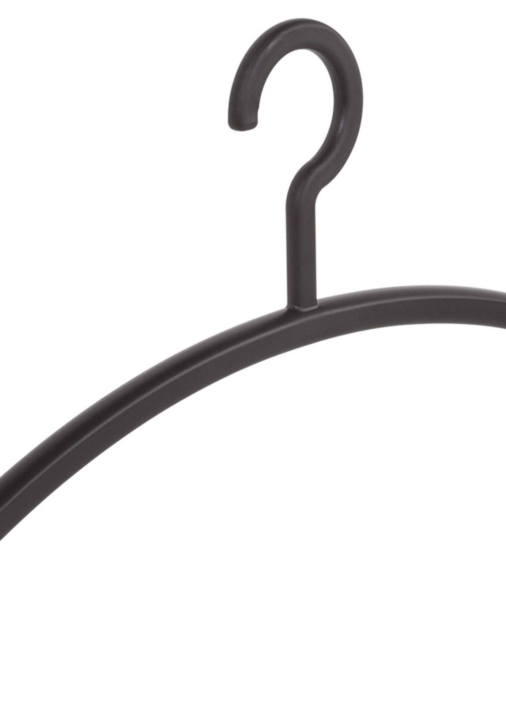 Garderobehanger - Jassenhanger - Volwassenen - 6351 - 6 Stuks - Primus - Kunststof - Zwart - 45 cm - Kledinghanger - Kleerhanger