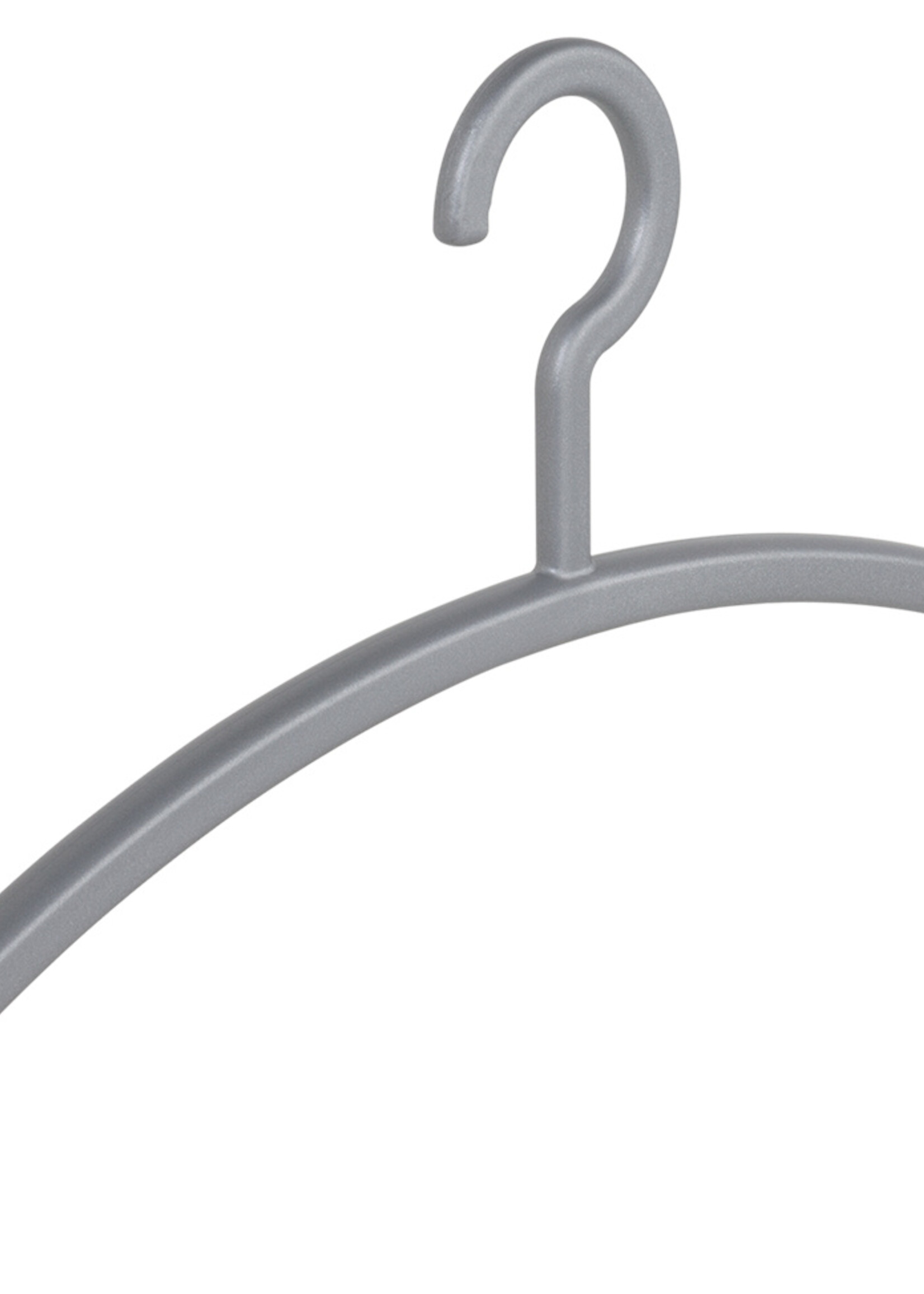 Garderobehanger - Jassenhanger - Volwassenen - 6351 - 12 Stuks - Primus - Kunststof - Zilver - 45 cm - Kledinghanger - Kleerhanger