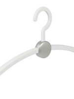 Garderobehanger - Jassenhanger - Volwassenen - 708120 - 24 Stuks - Point - Kunststof - Wit - Zilver - 45 cm - Kledinghanger - Kleerhanger