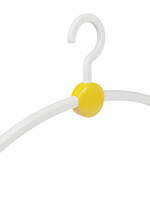 Garderobehanger - Jassenhanger - Volwassenen - 708140 - 24 Stuks - Point - Kunststof - Wit - Geel - 45 cm - Kledinghanger - Kleerhanger