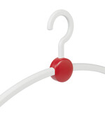 Garderobehanger - Jassenhanger - Volwassenen - 708150 - 10 Stuks - Point - Kunststof - Wit - Rood - 45 cm - Kledinghanger - Kleerhanger