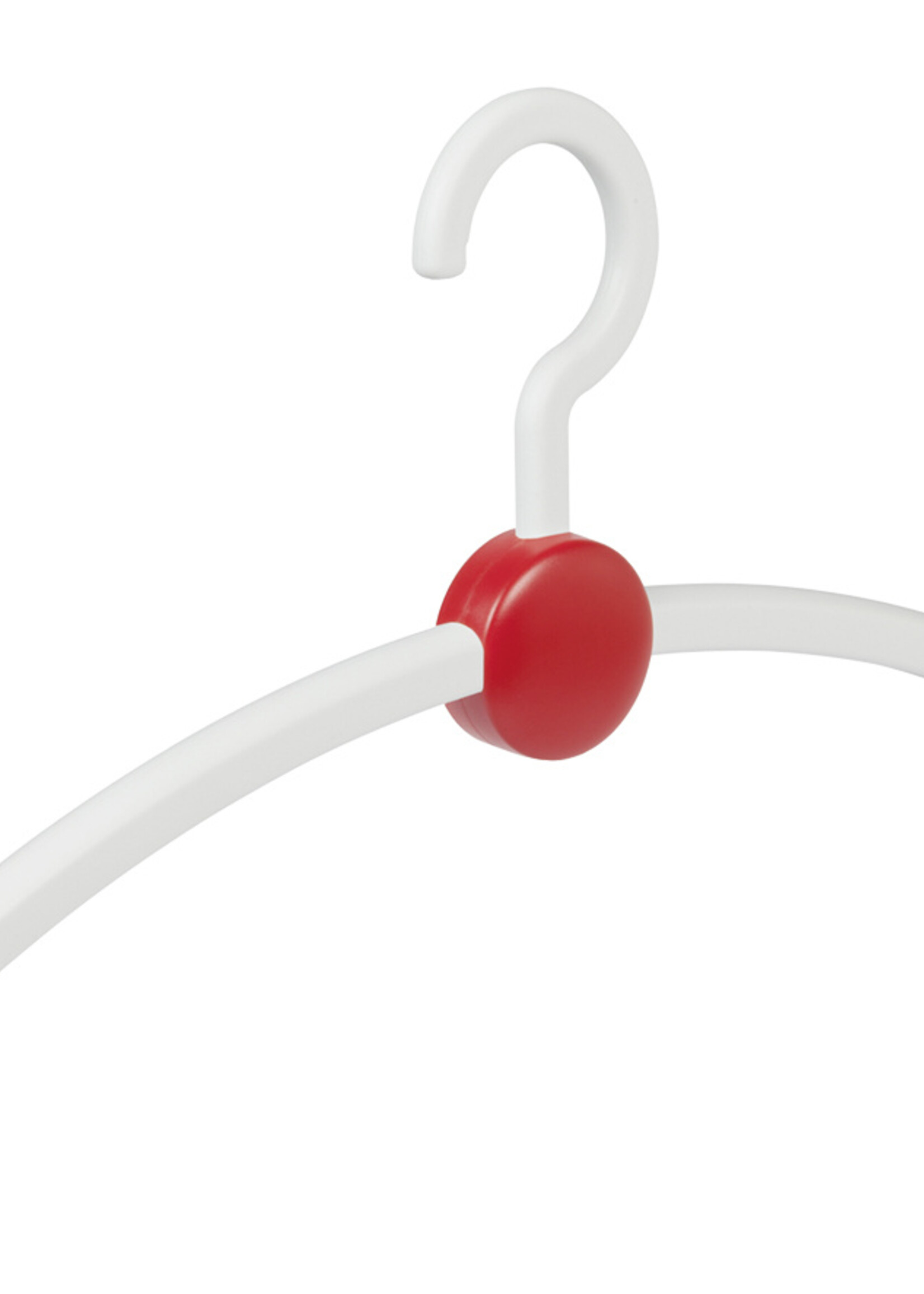 Garderobehanger - Jassenhanger - Volwassenen - 708150 - 20 Stuks - Point - Kunststof - Wit - Rood - 45 cm - Kledinghanger - Kleerhanger