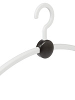 Garderobehanger - Jassenhanger - Volwassenen - 708170 - 12 Stuks - Point - Kunststof - Wit - Zwart - 45 cm - Kledinghanger - Kleerhanger