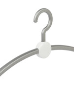 Garderobehanger - Jassenhanger - Volwassenen - 708210 - 12 Stuks - Point - Kunststof - Zilver - Wit - 45 cm - Kledinghanger - Kleerhanger