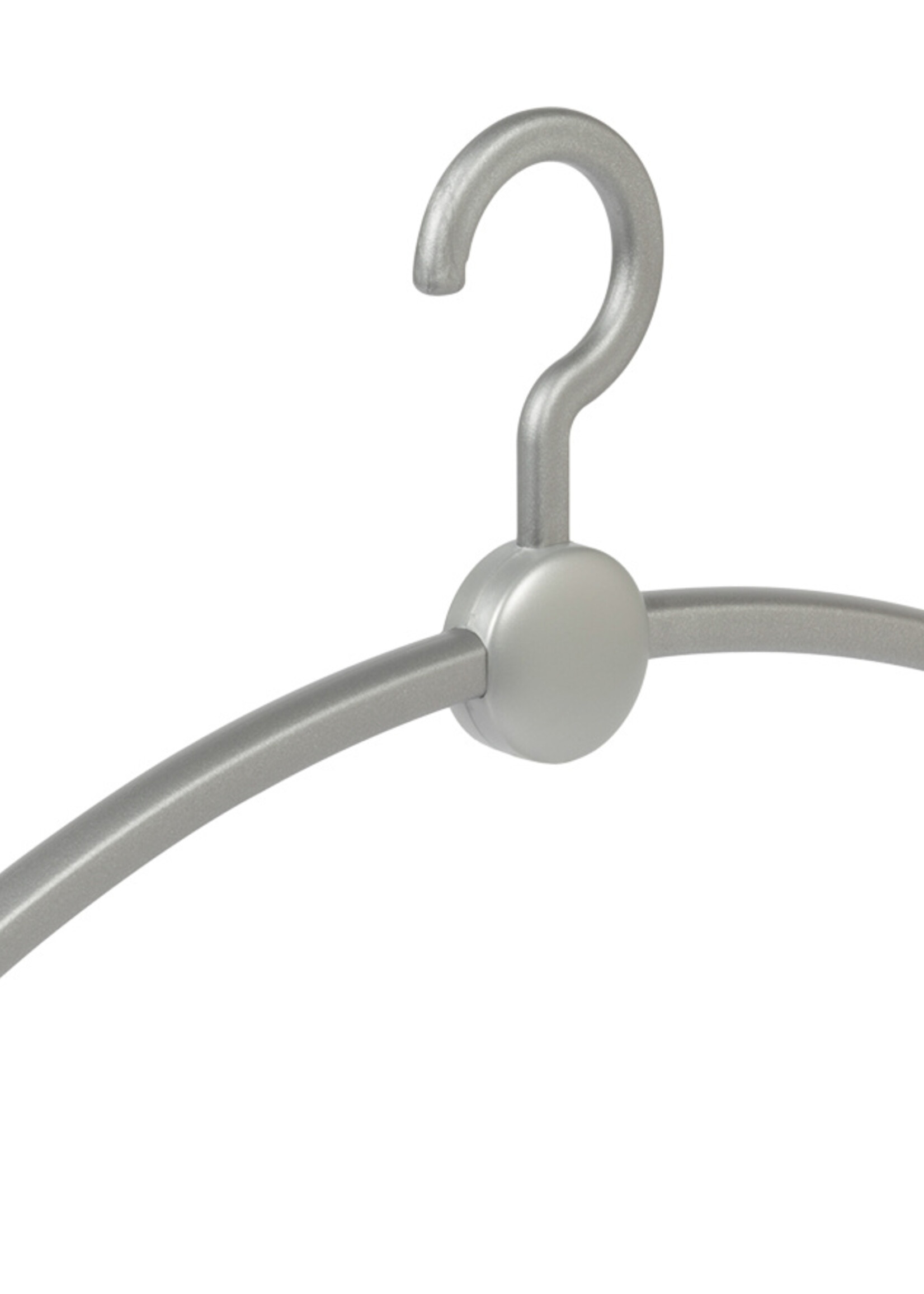 Garderobehanger - Jassenhanger - Volwassenen - 708220 - 20 Stuks - Point - Kunststof - Zilver - Zilver - 45 cm - Kledinghanger - Kleerhanger