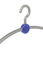 Garderobehanger - Jassenhanger - Volwassenen - 708230 - 20 Stuks - Point - Kunststof - Zilver - Blauw - 45 cm - Kledinghanger - Kleerhanger
