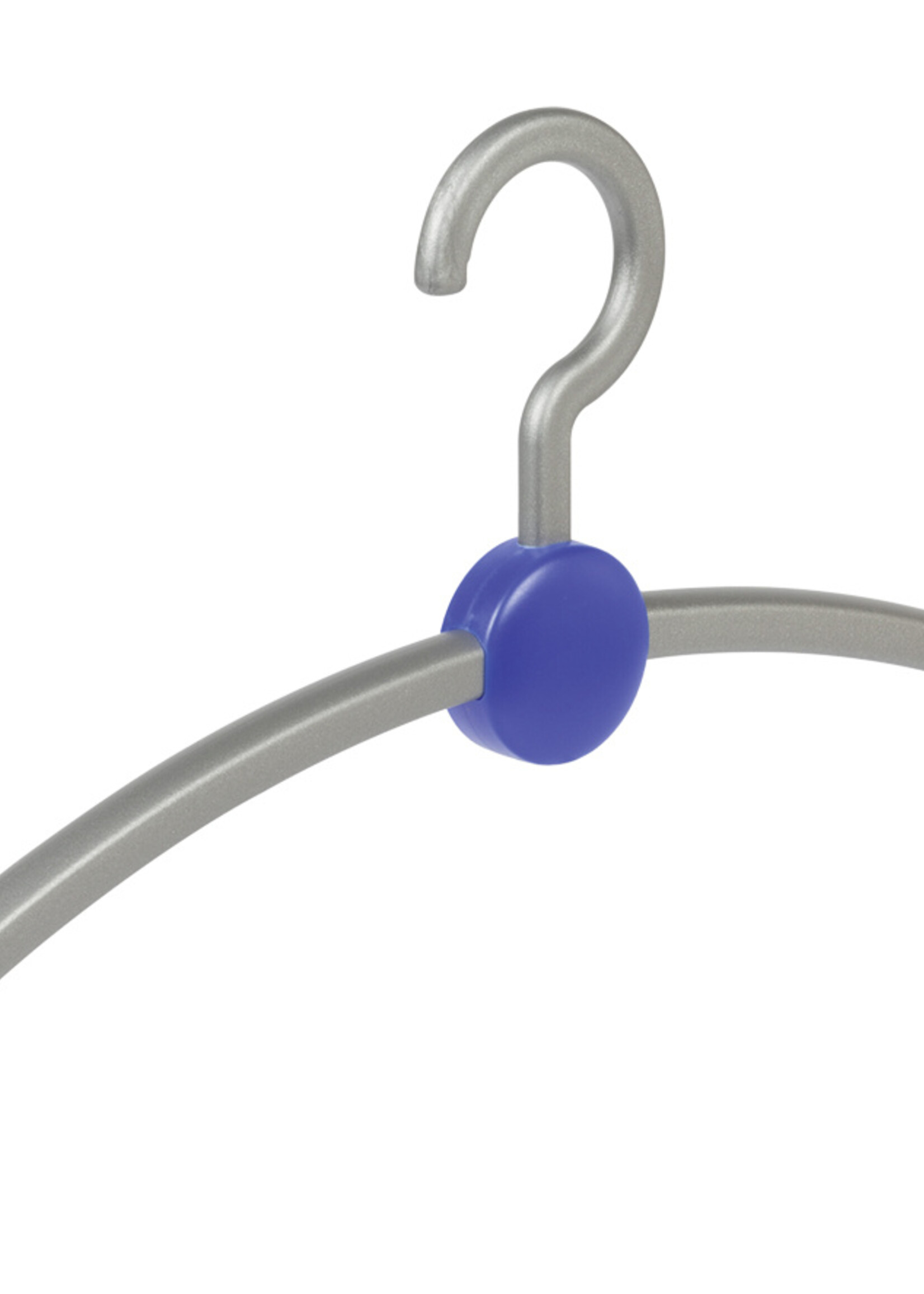 Garderobehanger - Jassenhanger - Volwassenen - 708230 - 20 Stuks - Point - Kunststof - Zilver - Blauw - 45 cm - Kledinghanger - Kleerhanger