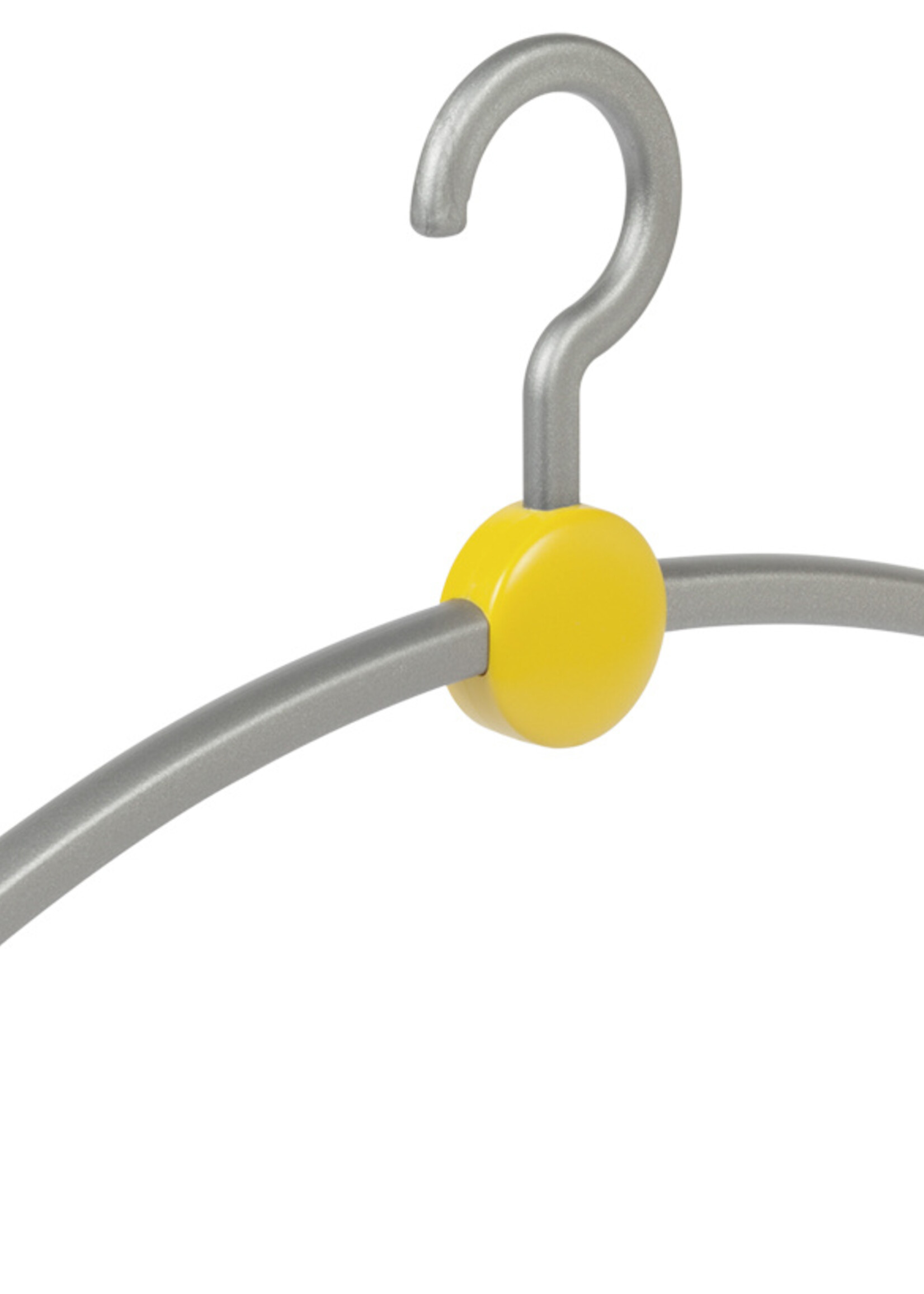 Garderobehanger - Jassenhanger - Volwassenen - 708240 - 12 Stuks - Point - Kunststof - Zilver - Geel - 45 cm - Kledinghanger - Kleerhanger