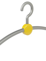 Garderobehanger - Jassenhanger - Volwassenen - 708240 - 6 Stuks - Point - Kunststof - Zilver - Geel - 45 cm - Kledinghanger - Kleerhanger