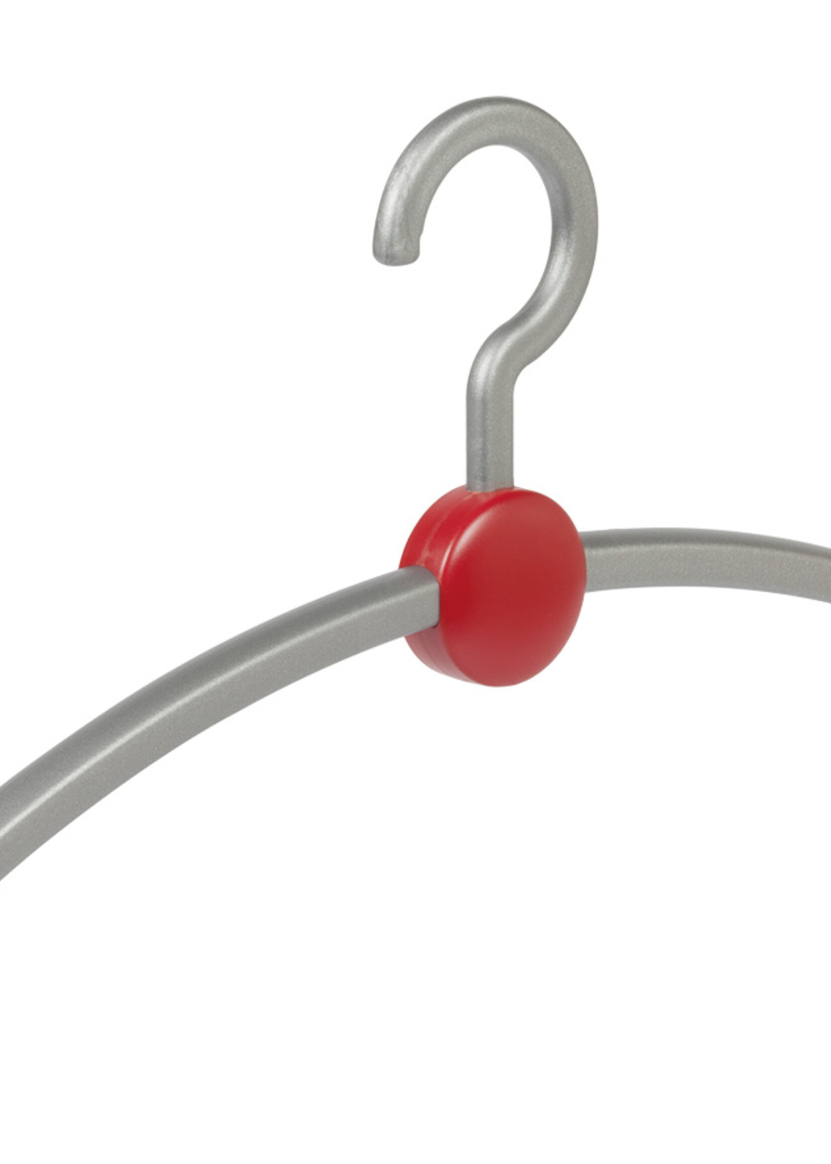 Garderobehanger - Jassenhanger - Volwassenen - 708250 - 20 Stuks - Point - Kunststof - Zilver - Rood - 45 cm - Kledinghanger - Kleerhanger