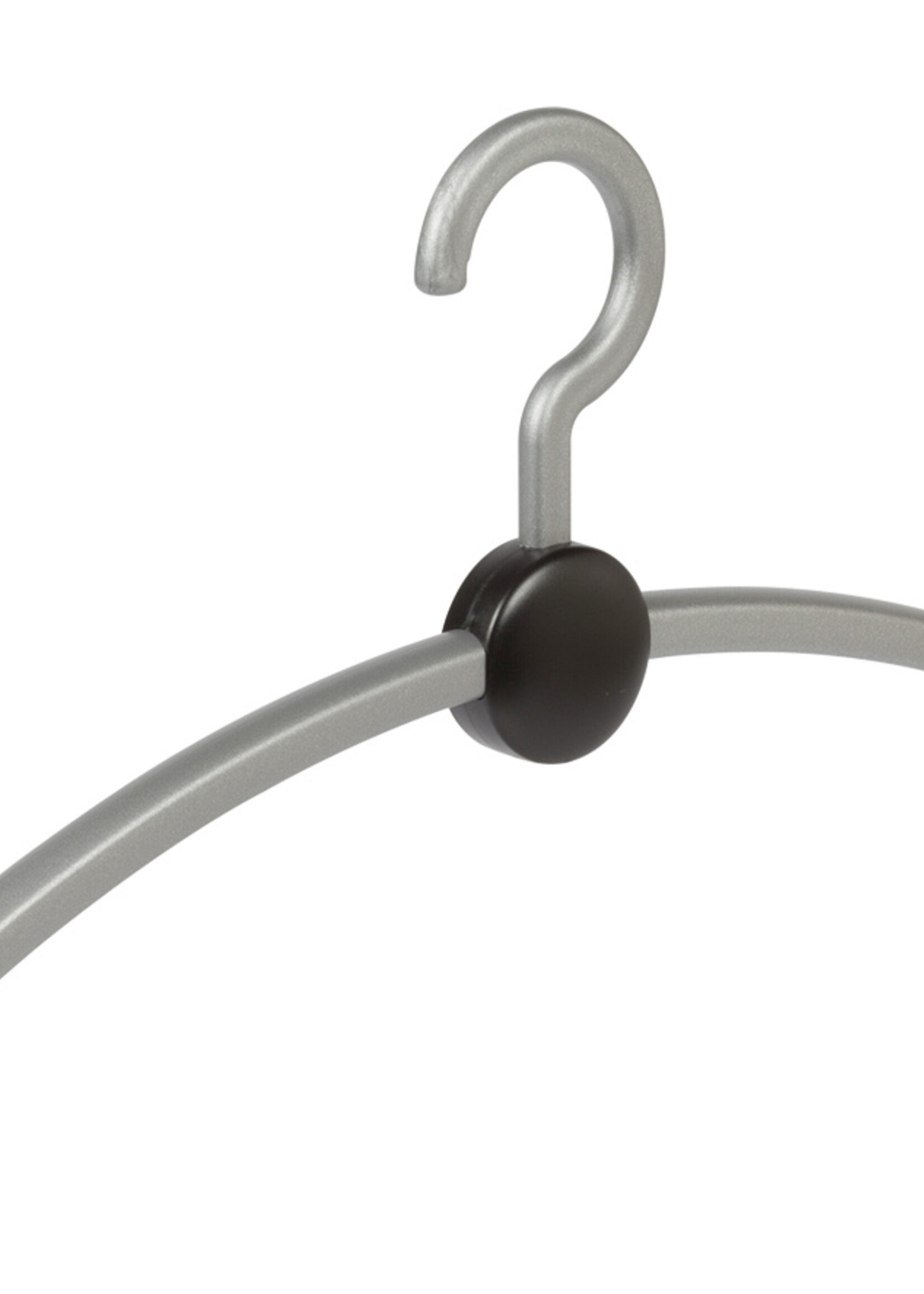 Garderobehanger - Jassenhanger - Volwassenen - 708270 - 20 Stuks - Point - Kunststof - Zilver - Zwart - 45 cm - Kledinghanger - Kleerhanger