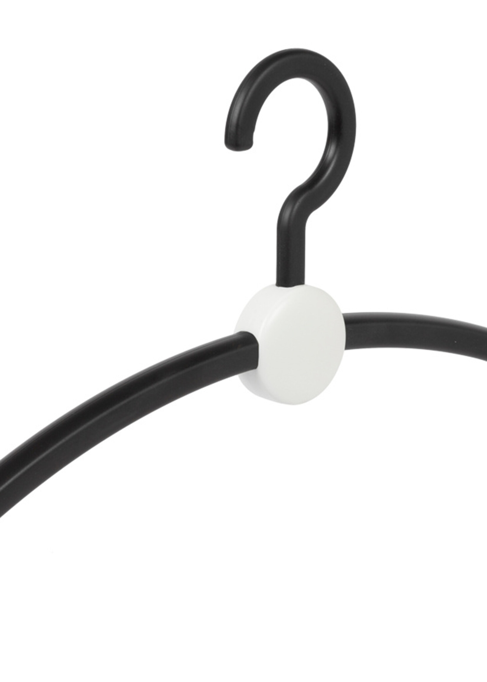 Garderobehanger - Jassenhanger - Volwassenen - 708710 - 12 Stuks - Point - Kunststof - Zwart - Wit - 45 cm - Kledinghanger - Kleerhanger