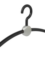 Garderobehanger - Jassenhanger - Volwassenen - 708720 - 12 Stuks - Point - Kunststof - Zwart - Zilver - 45 cm - Kledinghanger - Kleerhanger