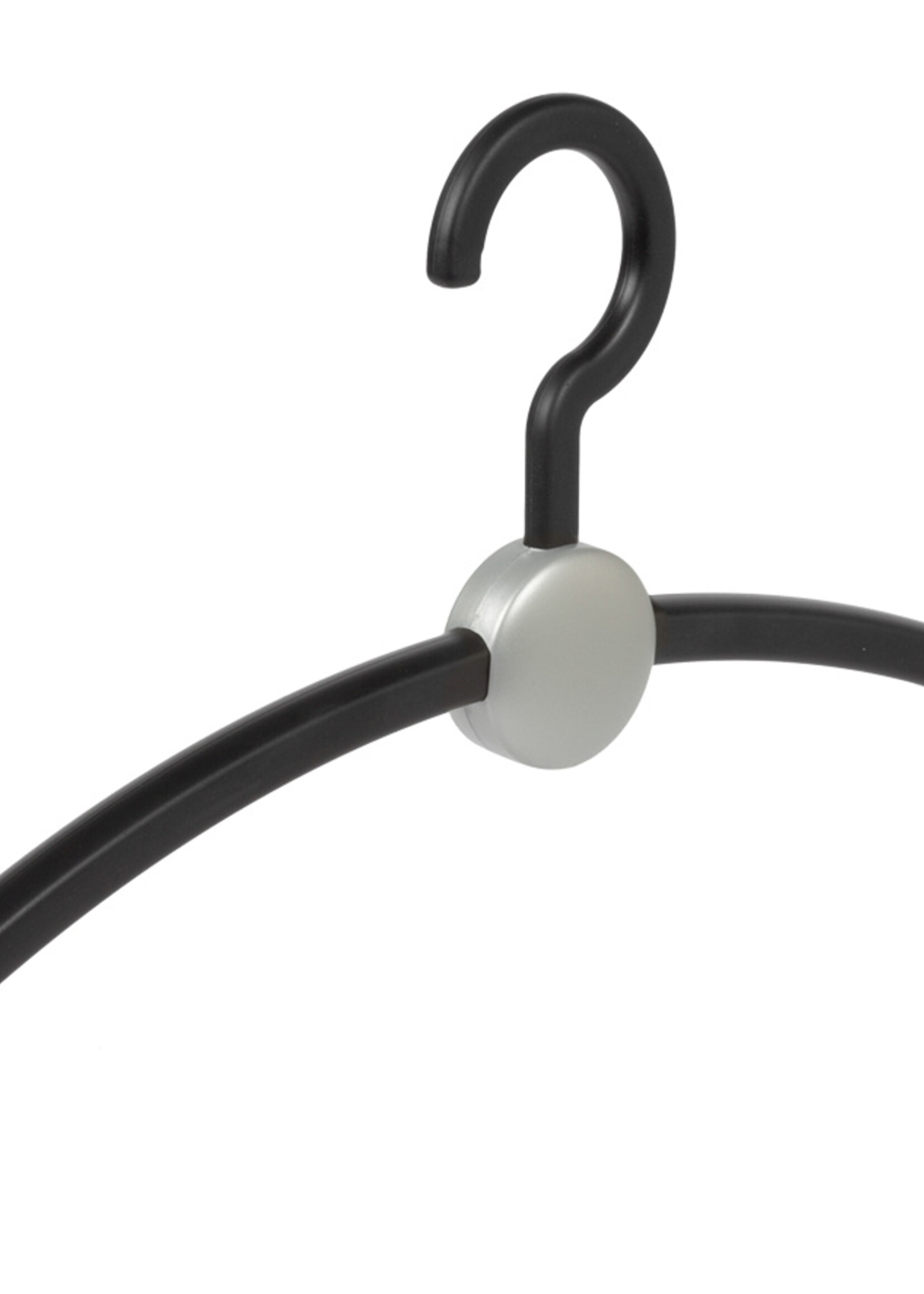 Garderobehanger - Jassenhanger - Volwassenen - 708720 - 8 Stuks - Point - Kunststof - Zwart - Zilver - 45 cm - Kledinghanger - Kleerhanger