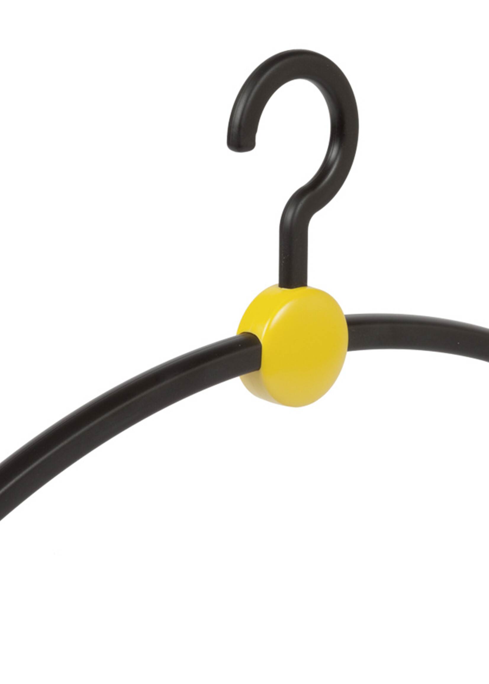 Garderobehanger - Jassenhanger - Volwassenen - 708740 - 20 Stuks - Point - Kunststof - Zwart - Geel - 45 cm - Kledinghanger - Kleerhanger