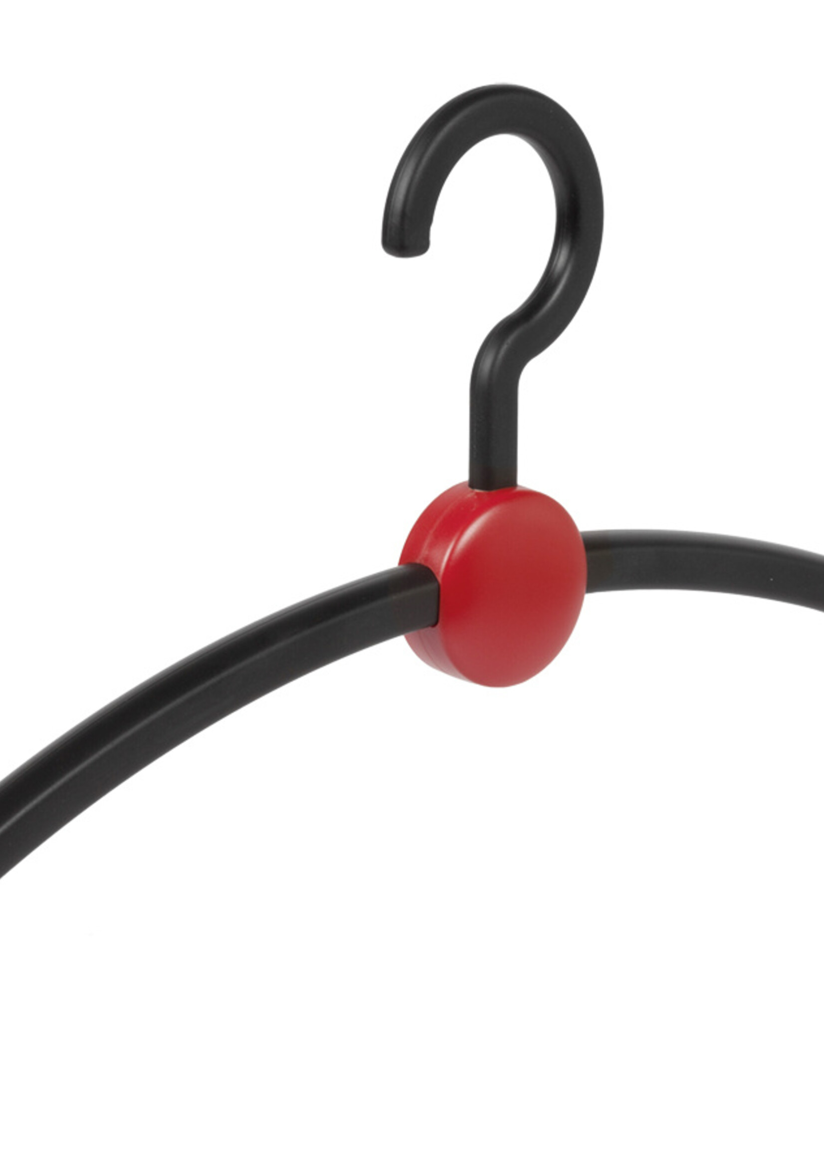 Garderobehanger - Jassenhanger - Volwassenen - 708750 - 20 Stuks - Point - Kunststof - Zwart - Rood - 45 cm - Kledinghanger - Kleerhanger