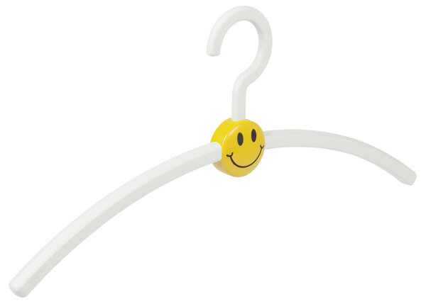 Garderobehanger - Jassenhanger - Volwassenen - 709140 - 12 Stuks - Smile - Kunststof - Wit - Geel - 45 cm - Kledinghanger - Kleerhanger Garderobehanger - Jassenhanger - Volwassenen - 709140 - 12 Stuks - Smile - Kunststof - Wit - Geel - 45 cm - Kledinghanger - Kleerhanger