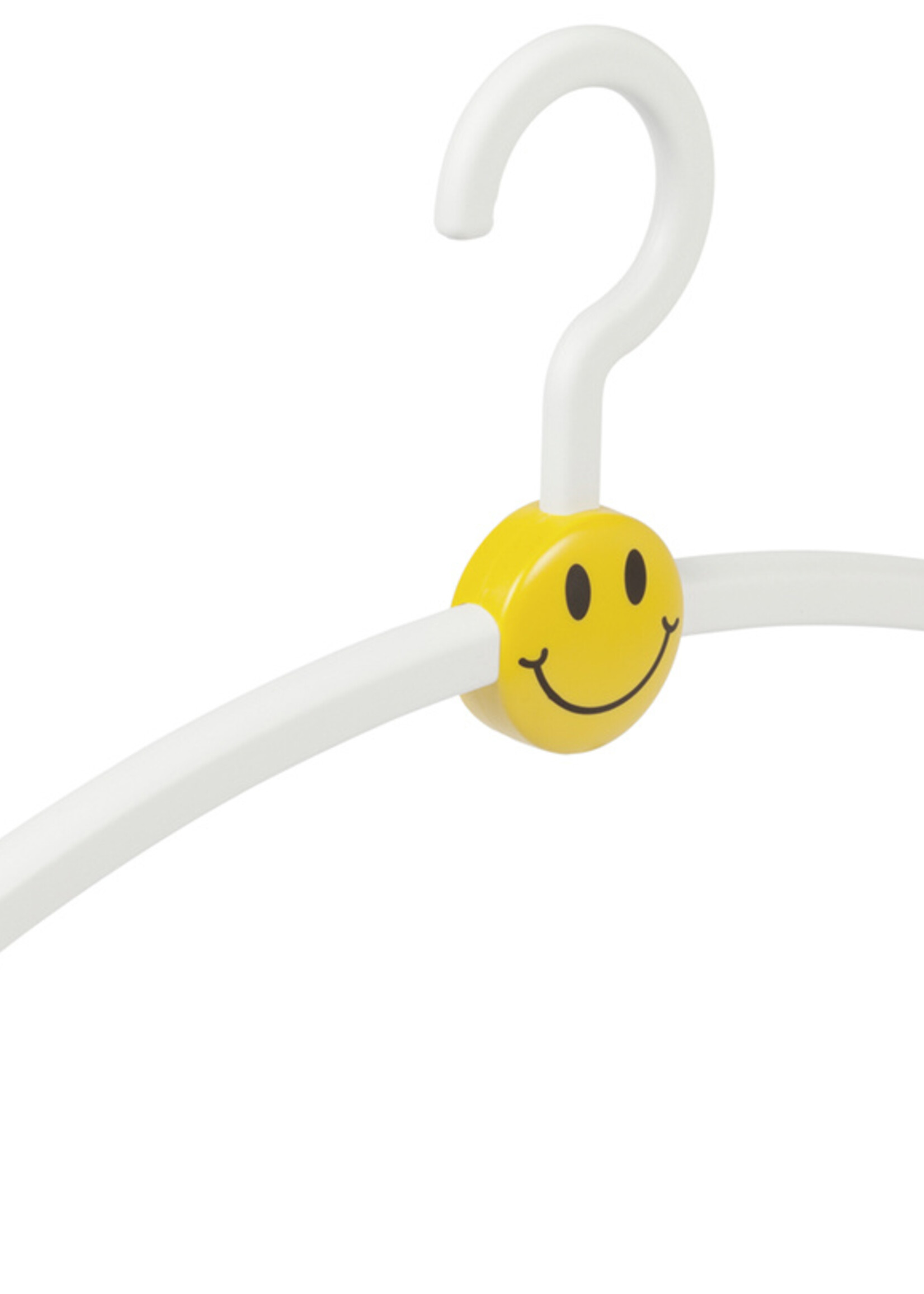 Garderobehanger - Jassenhanger - Volwassenen - 709140 - 24 Stuks - Smile - Kunststof - Wit - Geel - 45 cm - Kledinghanger - Kleerhanger