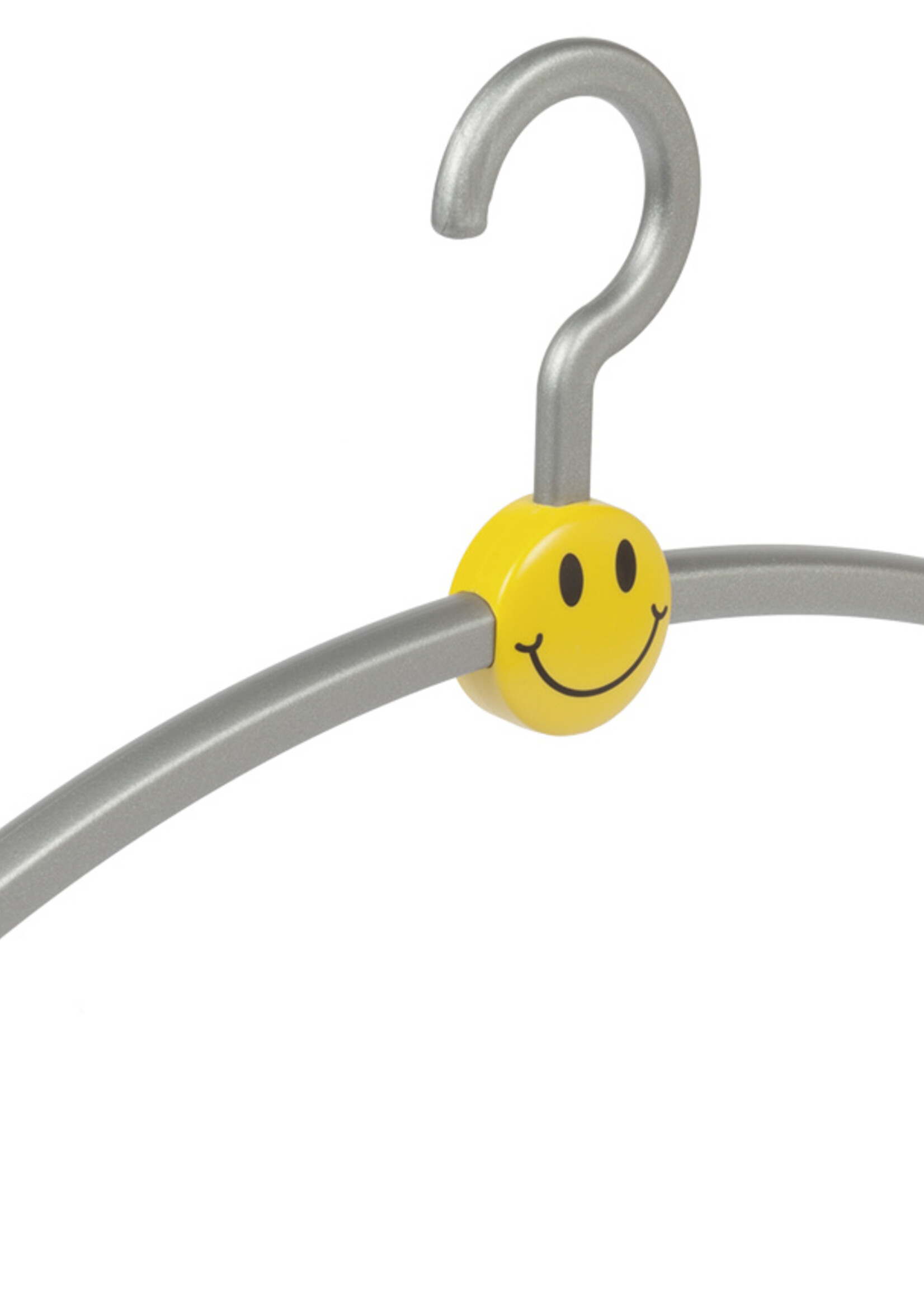 Garderobehanger - Jassenhanger - Volwassenen - 709240 - 10 Stuks - Smile - Kunststof - Zilver - Geel - 45 cm - Kledinghanger - Kleerhanger