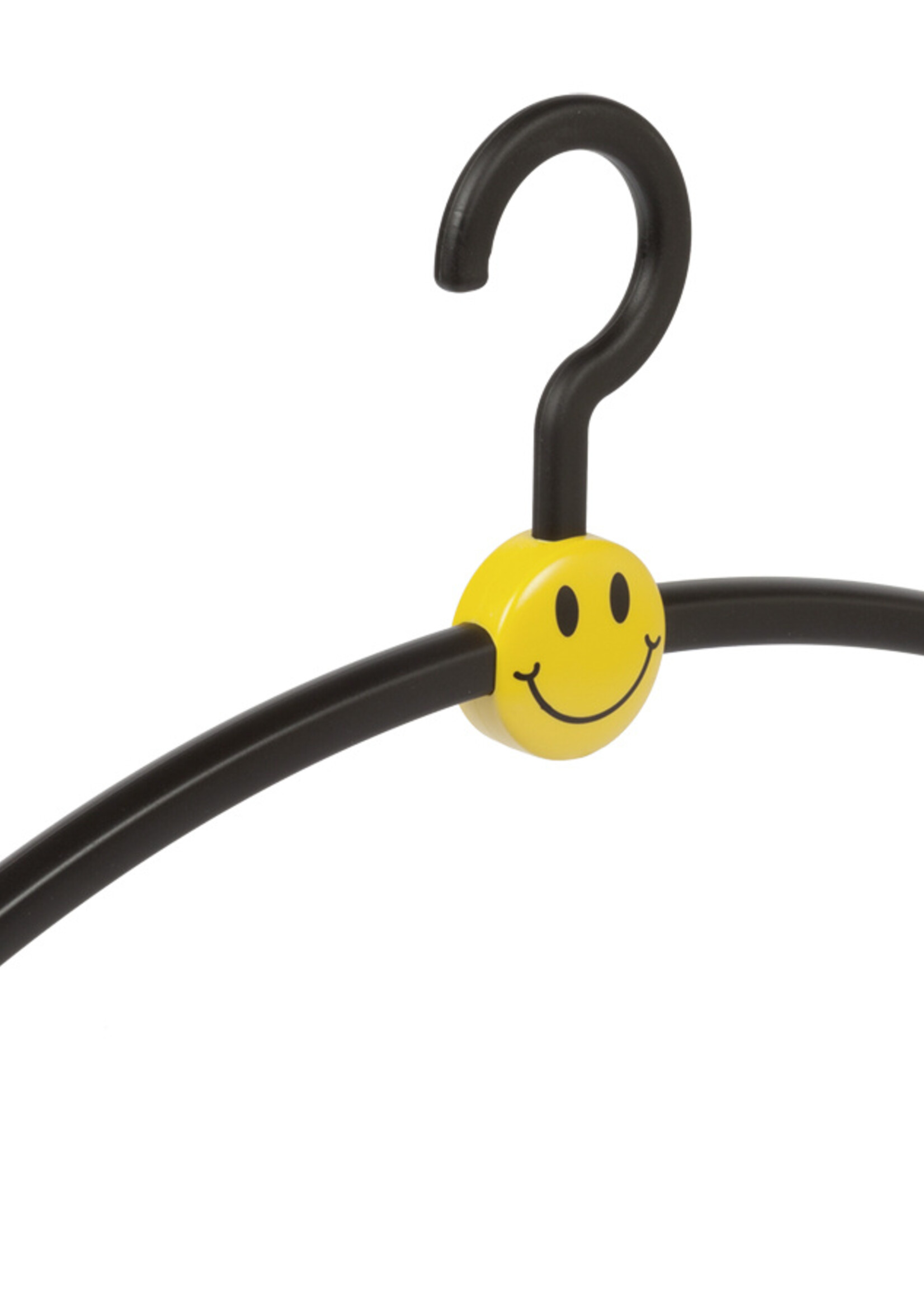 Garderobehanger - Jassenhanger - Volwassenen - 709740 - 10 Stuks - Smile - Kunststof - Zwart - Geel - 45 cm - Kledinghanger - Kleerhanger