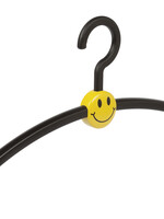Garderobehanger - Jassenhanger - Volwassenen - 709740 - 12 Stuks - Smile - Kunststof - Zwart - Geel - 45 cm - Kledinghanger - Kleerhanger