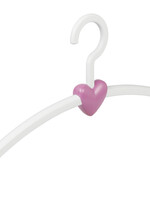 Garderobehanger - Jassenhanger - Volwassenen - 710134 - 6 Stuks - Eve - Kunststof - Wit - Roze - 45 cm - Kledinghanger - Kleerhanger