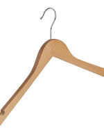 Kledinghanger - Volwassenen - 7101BA - 10 Stuks - Blousehanger - Shirthanger - Lotushout - Naturel Gelakt - Geknikt Model - Rokinkepingen - 44 cm - Kleerhanger