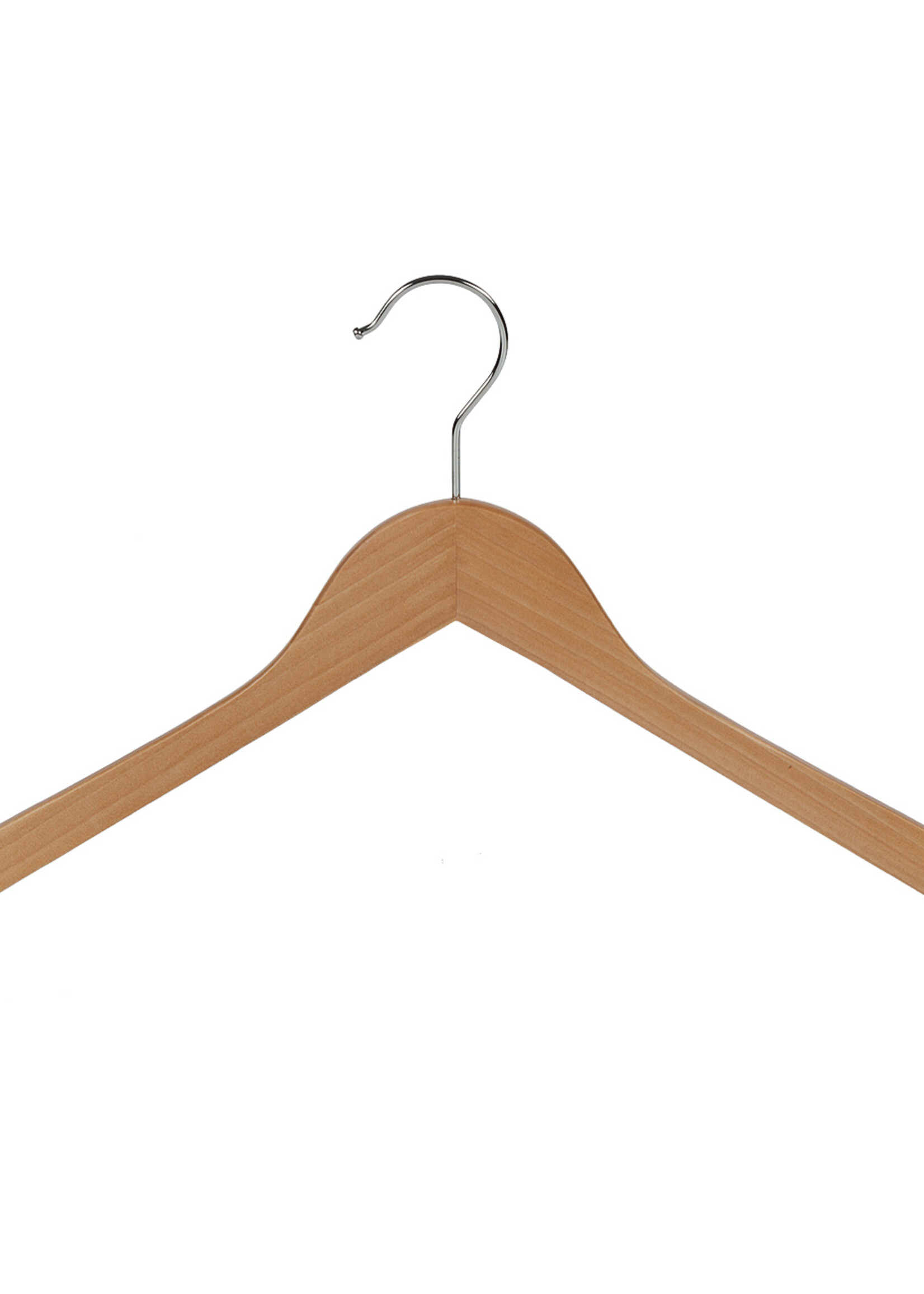 Kledinghanger - Volwassenen - 7101BA - 20 Stuks - Blousehanger - Shirthanger - Lotushout - Naturel Gelakt - Geknikt Model - Rokinkepingen - 44 cm - Kleerhanger
