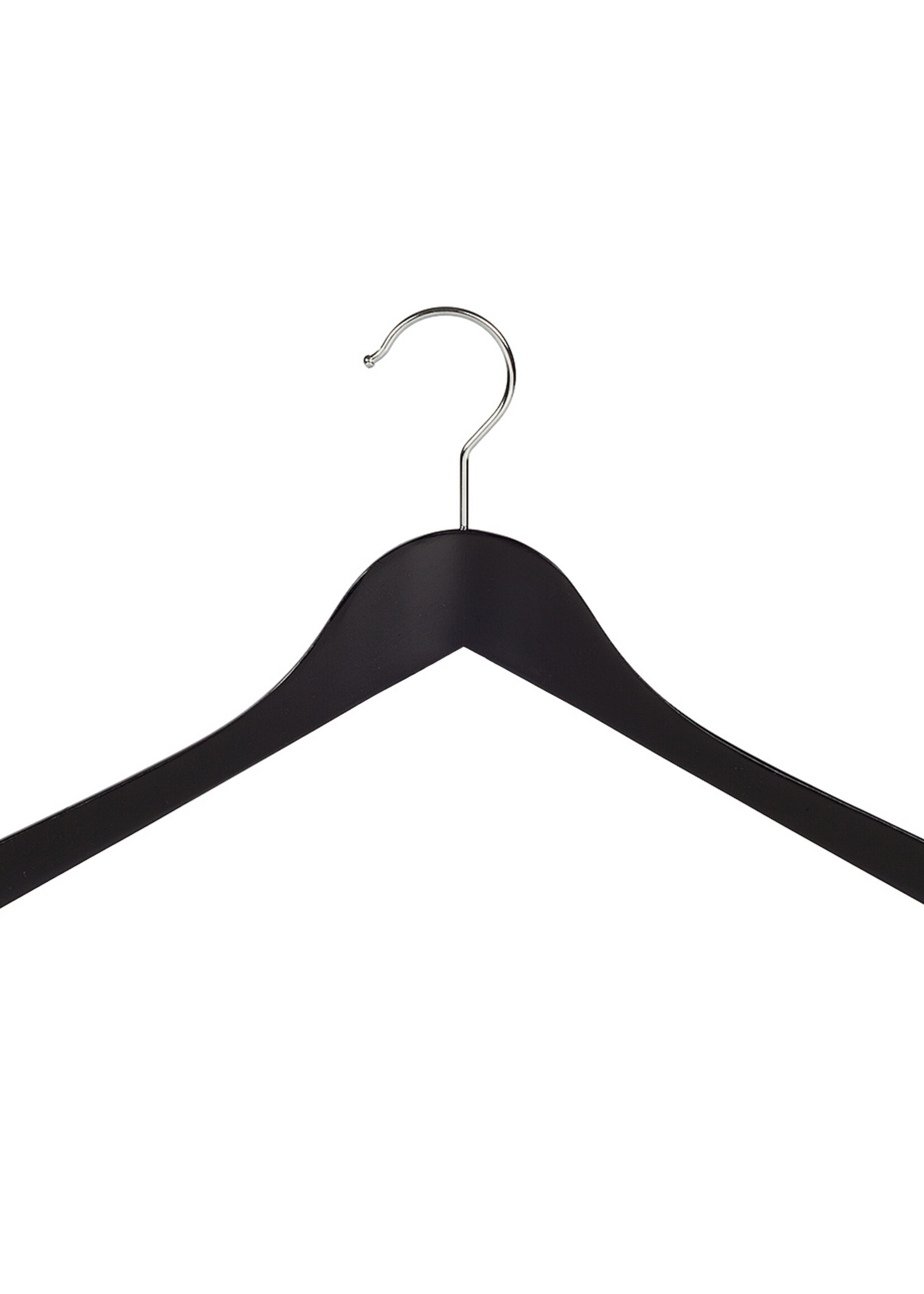 Kledinghanger - Volwassenen - 7101BA - 30 Stuks - Blousehanger - Shirthanger - Lotushout - Zwart Gelakt - Geknikt Model - Rokinkepingen - 44 cm - Kleerhanger