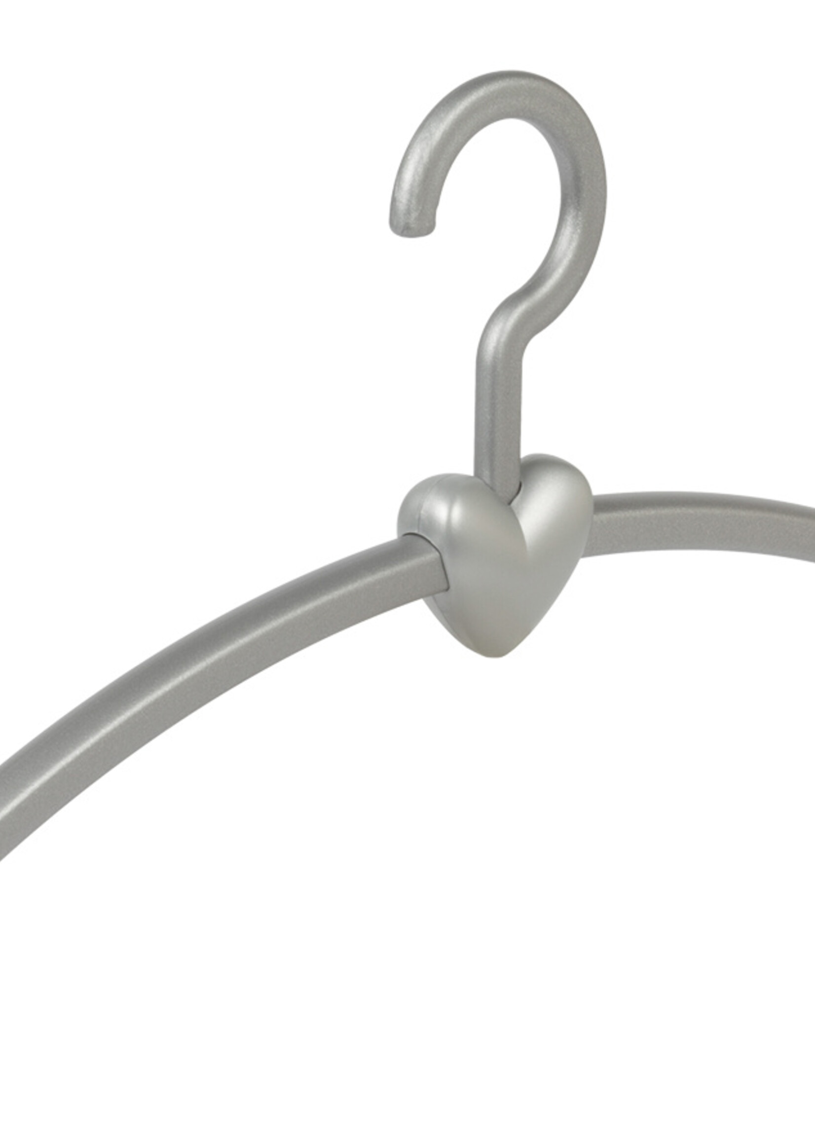 Garderobehanger - Jassenhanger - Volwassenen - 710220 - 24 Stuks - Eve - Kunststof - Zilver - Zilver - 45 cm - Kledinghanger - Kleerhanger