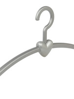Garderobehanger - Jassenhanger - Volwassenen - 710220 - 8 Stuks - Eve - Kunststof - Zilver - Zilver - 45 cm - Kledinghanger - Kleerhanger