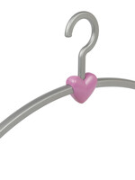 Garderobehanger - Jassenhanger - Volwassenen - 710234 - 8 Stuks - Eve - Kunststof - Zilver - Roze - 45 cm - Kledinghanger - Kleerhanger