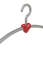 Garderobehanger - Jassenhanger - Volwassenen - 710250 - 6 Stuks - Eve - Kunststof - Zilver - Rood - 45 cm - Kledinghanger - Kleerhanger