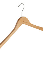 Kledinghanger - Volwassenen - 7102BA - 30 Stuks - Blousehanger - Shirthanger - Lotushout - Naturel Gelakt - Geknikt Model - 44 cm - Kleerhanger