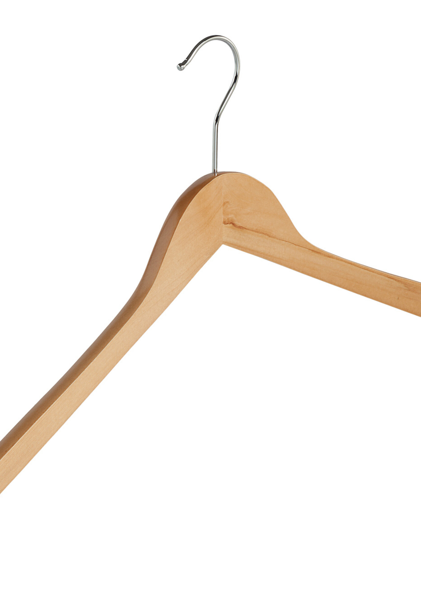 Kledinghanger - Volwassenen - 7102BA - 30 Stuks - Blousehanger - Shirthanger - Lotushout - Naturel Gelakt - Geknikt Model - 44 cm - Kleerhanger
